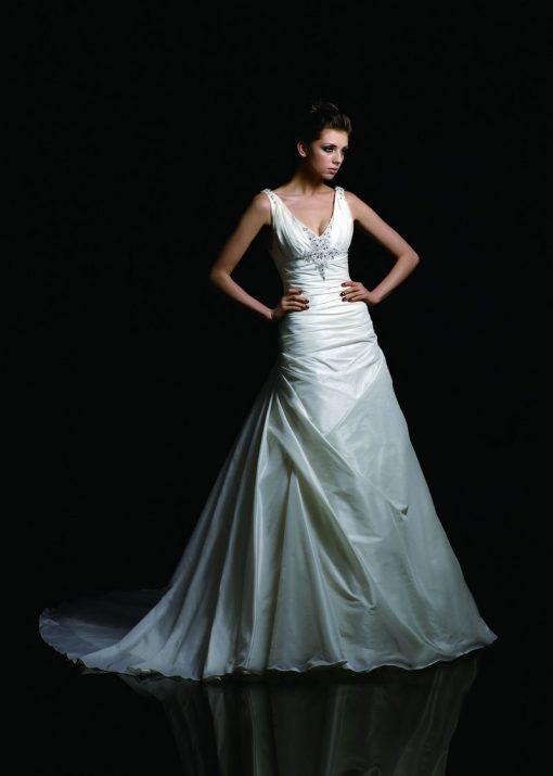 taftzijde trouwjurk blue by enzoani
