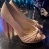 beige peep toe pump