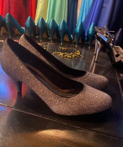 zilver glitter pump