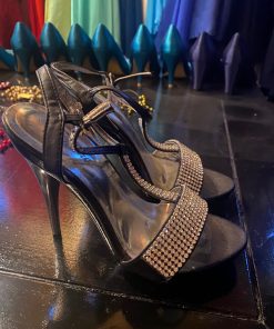 zwarte pump gliter