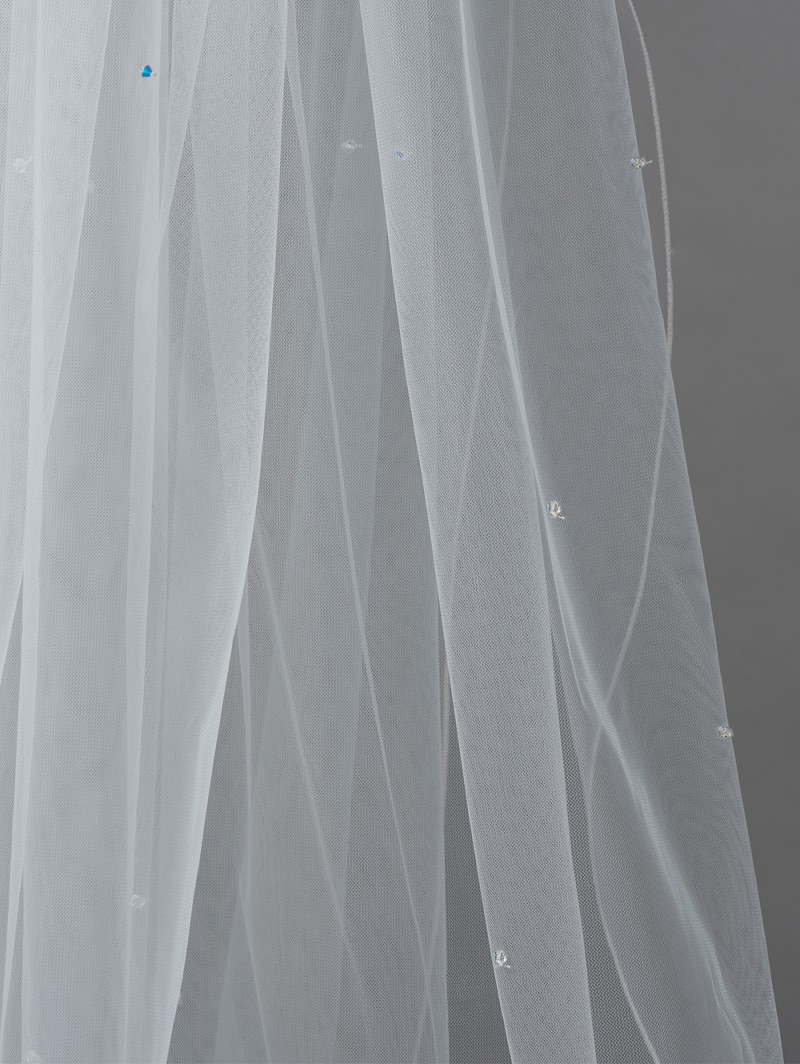 Poirier sluier S40 bewerkt met glassteentjes - Afbeelding 6