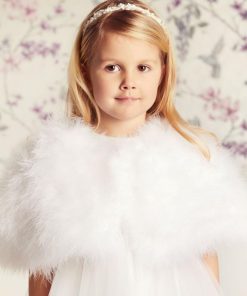 Cape met veertjes voor bruidsmeisjes 09 985