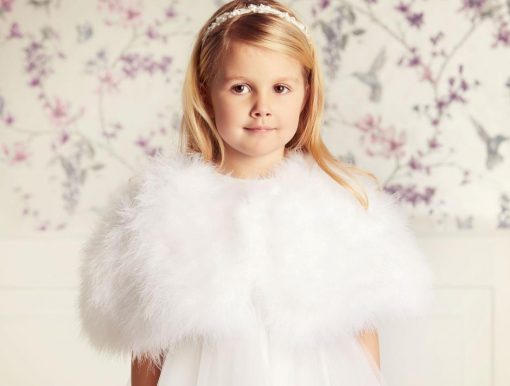 Cape met veertjes voor bruidsmeisjes 09 985
