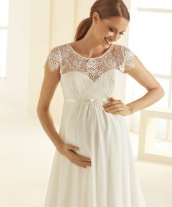 Bianco Evento zwangerschaps bruidsjurk Bernadette chiffon