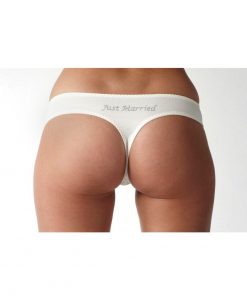 Poirier gladde string opdruk just married strass 3126