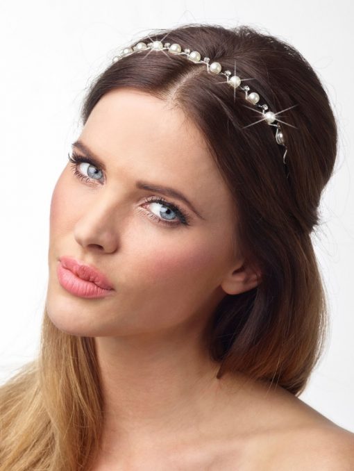 Poirier Tiara zilverkleur strass parels BB 718