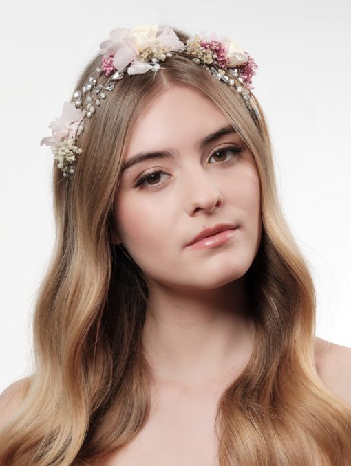 Poirier haarband met echte bloemen BB 8560