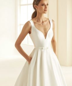 Bianco Evento Jessica bruidsjurk mikado zijde V hals