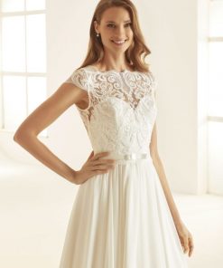 Bianco Evento A lijn bruidsjurk Olivia kant chiffon