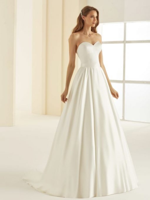 Bianco Evento mix match satijnen rok Madagascar bruid
