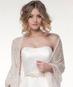 Poirier stola mohair ivoor blush S 164
