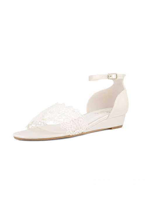Bianco Evento Avalia platte bruidsschoen Bibi boho kant