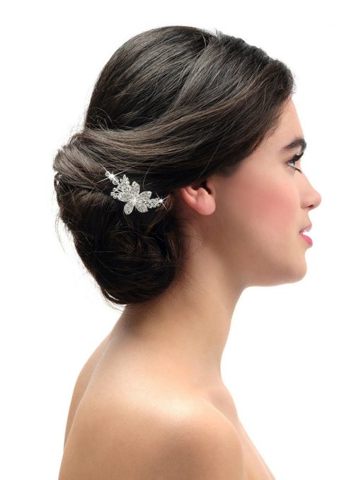 Poirier haar accessoire strass zilver rosé BB1579