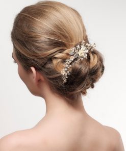 Poirier haar juweel met strass en bloemetjes goud BB 264