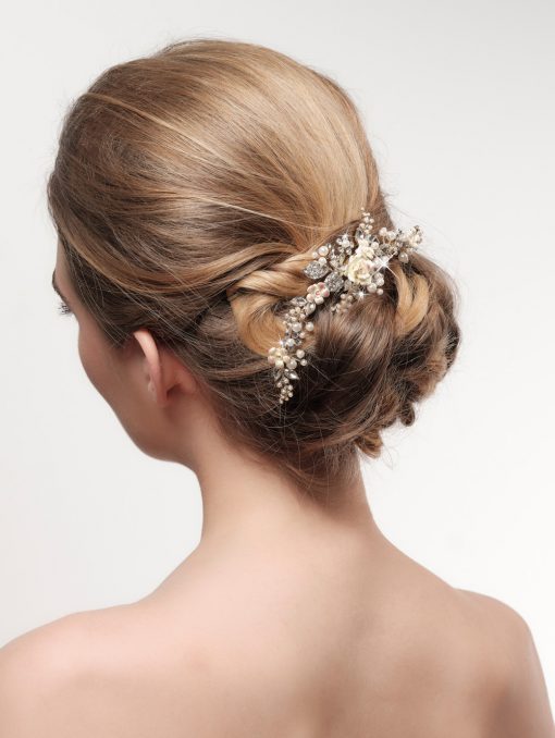 Poirier haar juweel met strass en bloemetjes goud BB 264