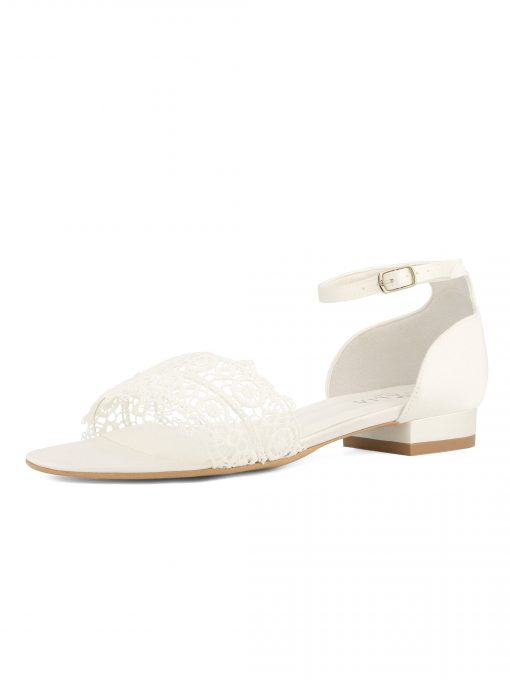Bianco Evento Avalia platte bruidsschoen Bonnie boho kant
