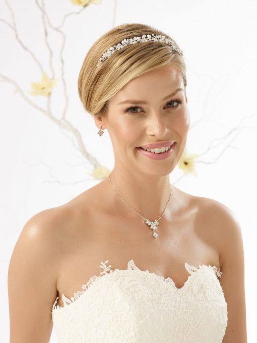 Bianco Evento bruid sieradenset ketting oorbellen chrystals N9