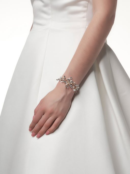Poirier armband bruid parels strass NC1331