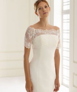 Bianco Evento bolero van kant met boothals E148