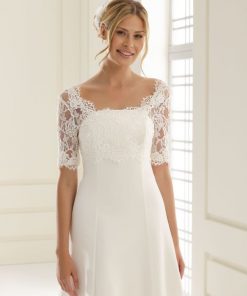 Bianco Evento kanten bolero bruid E177