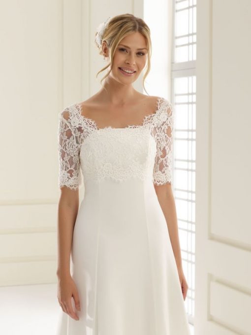 Bianco Evento kanten bolero bruid E177