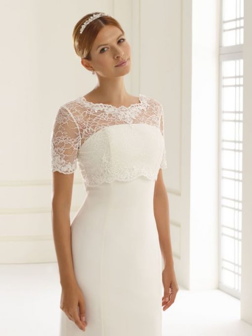 Bianco Evento kanten bolero bruid E189