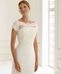Bianco Evento kanten top bolero met boothals E209