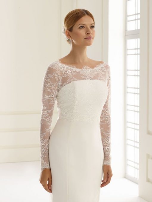 Bianco Evento stretch kanten bolero top E226