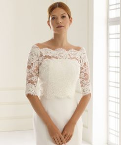 Bianco Evento kanten top bolero met mouw en boothals E237