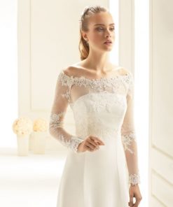 Bianco Evento kanten stretch bolero voor de bruid E256