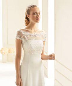 Bianco Evento kanten stretch bolero voor de bruid E257