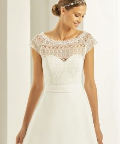 Bianco Evento kanten bolero top lange mouw E278
