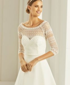 Bianco Evento kanten boho top met mouw E280