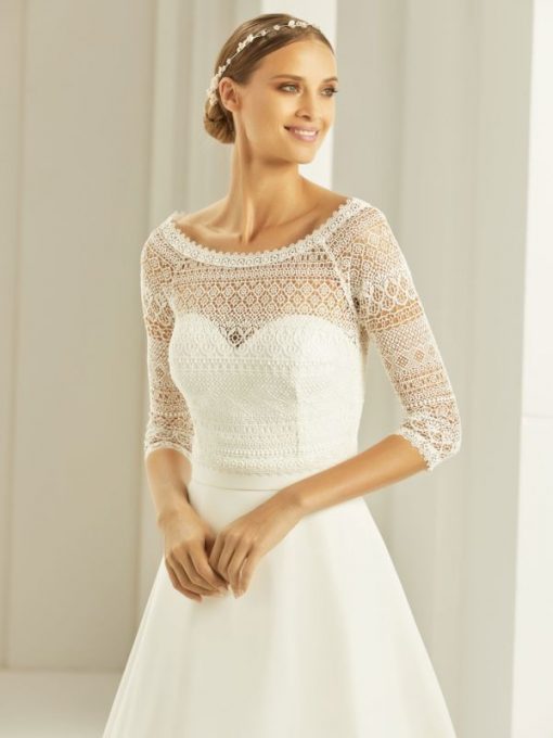 Bianco Evento kanten boho top met mouw E280