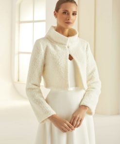 Bianco Evento wollen bolero jasje bruid ivoor E291
