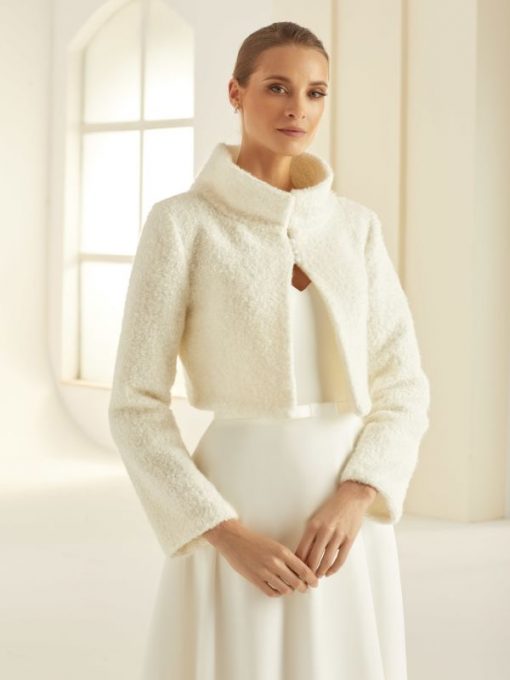 Bianco Evento wollen bolero jasje bruid ivoor E291