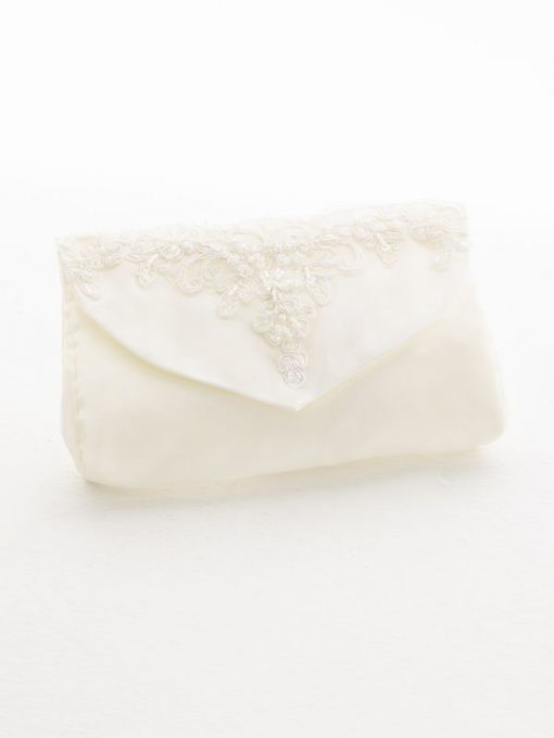 Bianco Evento bruidstasje clutch met kant T12