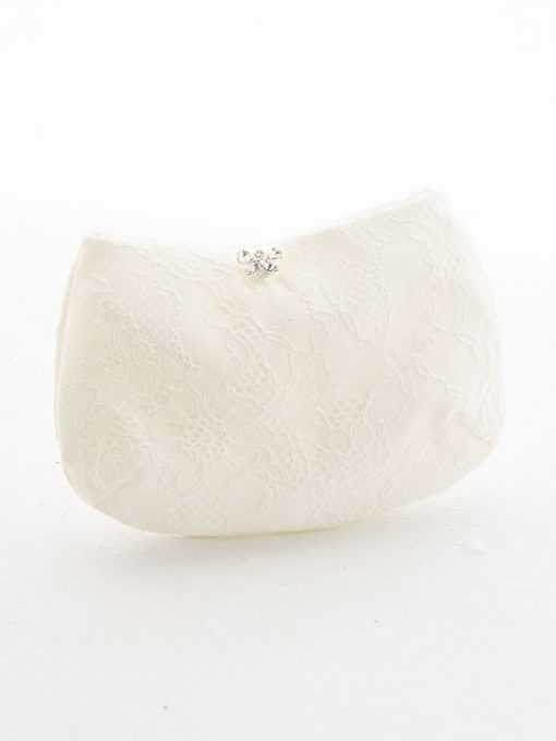 Bianco Evento bruidstasje clutch met kant T14