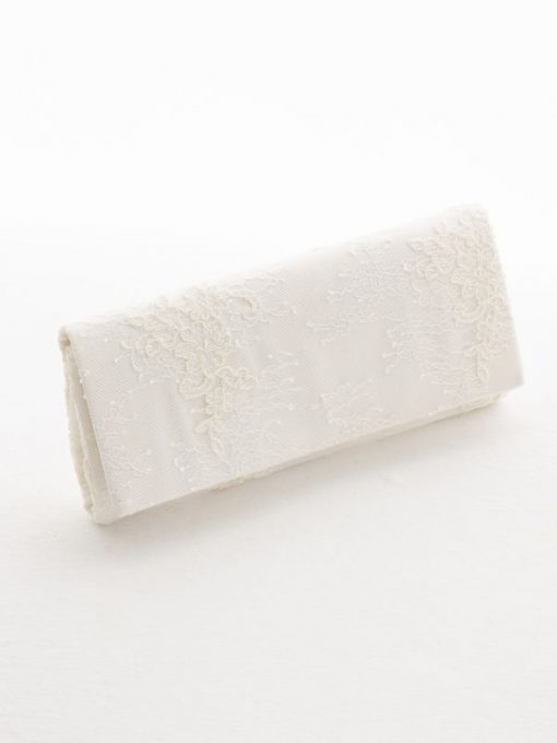 Handmade bruidstasje clutch met kant T16
