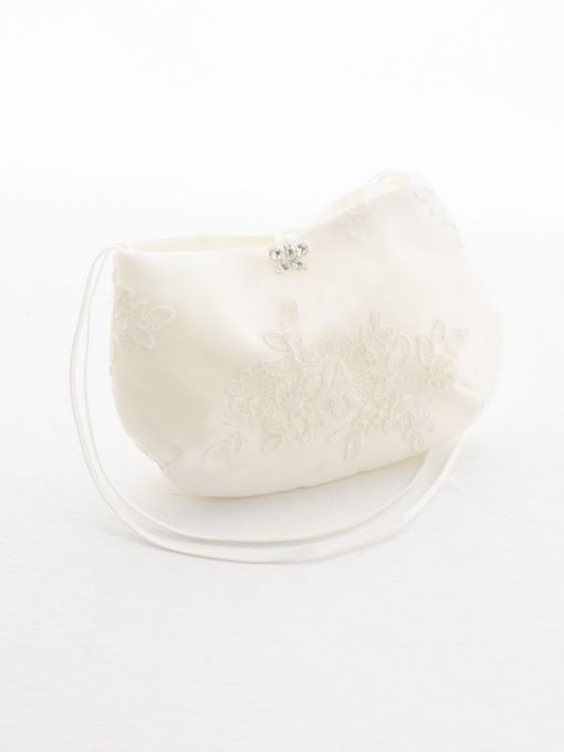 Bianco Evento bruidstasje clutch met kant T8
