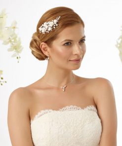 Bianco Evento haar accessoire met bloemetjes kristalletjes 292