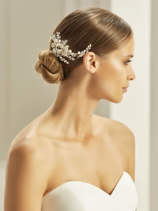Bianco Evento haar accessoire met parels en kristalletjes 2450