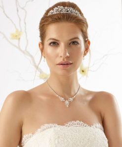 Bianco Evento ketting oorbellen voor de bruid N13