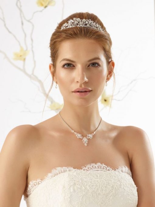 Bianco Evento ketting oorbellen voor de bruid N13
