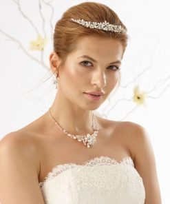 Bianco Evento sieraden set strass parel voor de bruid N25