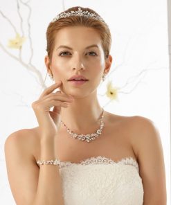 Bianco Evento sieraden set strass parel voor de bruid N27 N28