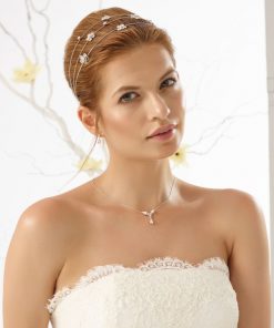 Bianco Evento bruid sieradenset ketting oorbellen chrystals N7