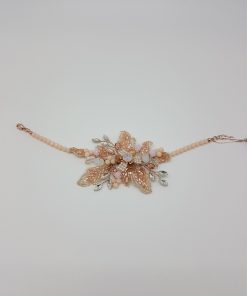 Poirier armband bruid parels strass rosé NC1305