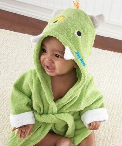 Baby badjas dino leuk kraamkado met naam