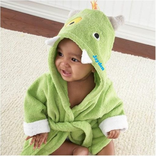Baby badjas dino leuk kraamkado met naam